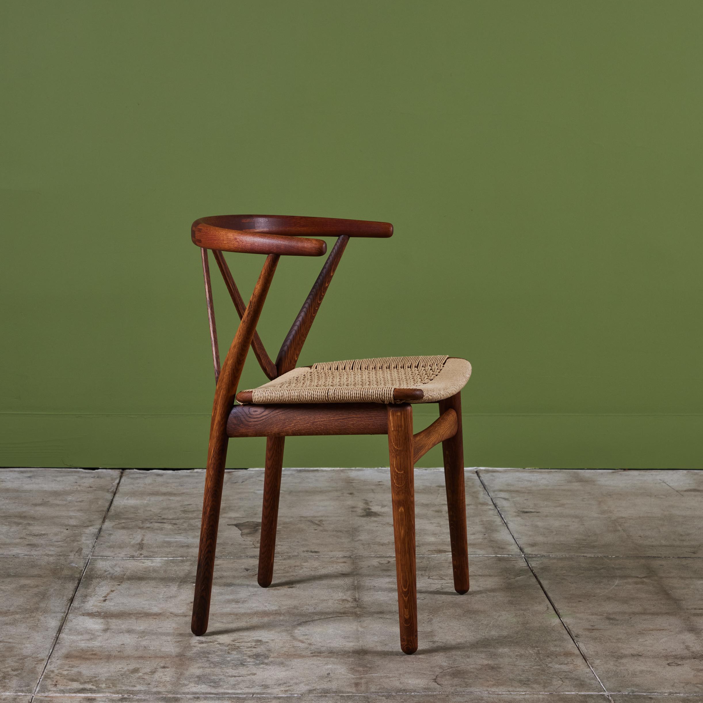 Hand-Woven Henning Kjærnulf Model 255 Dining Chair for Bruno Hansen For Sale