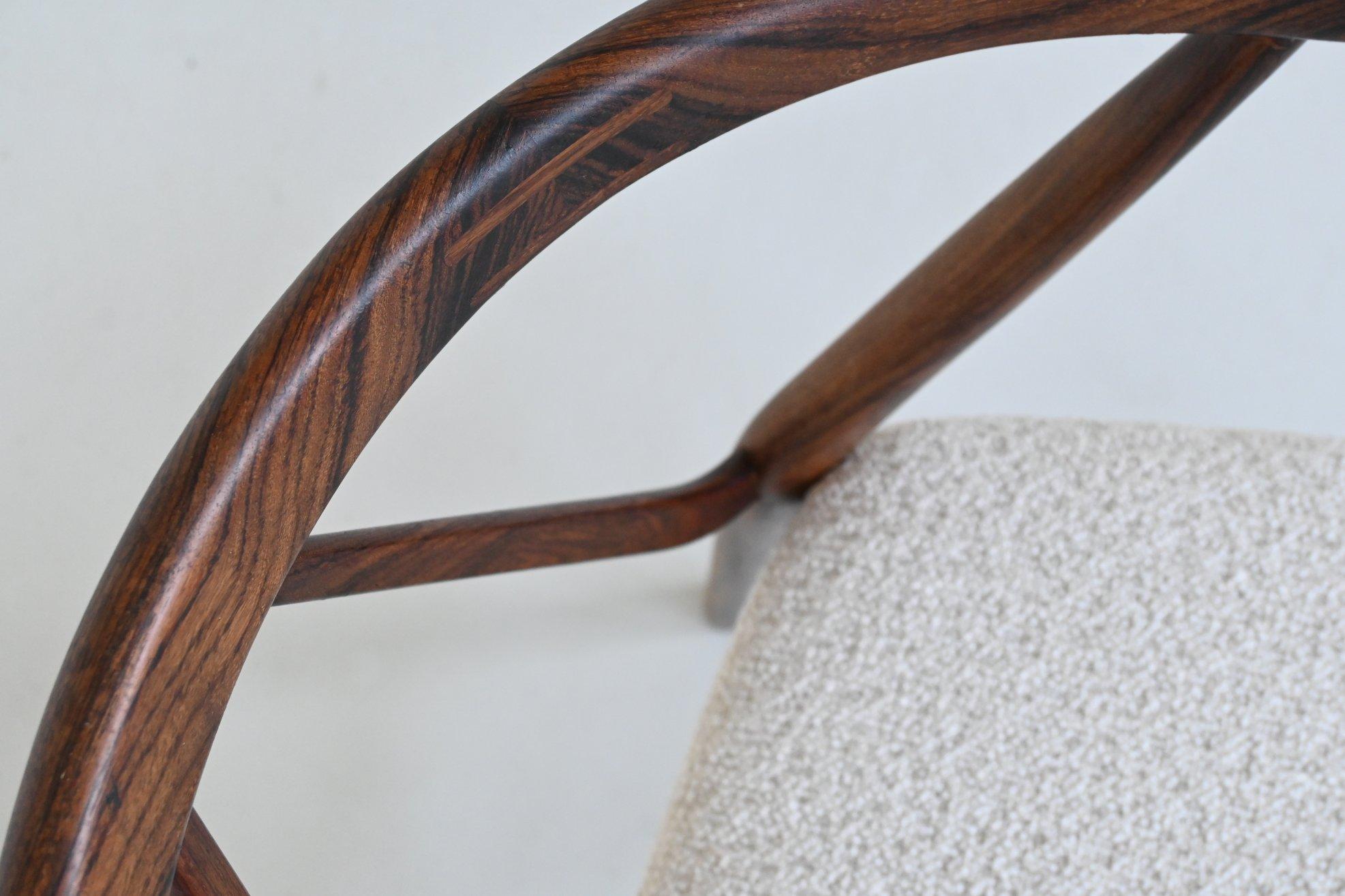 Henning Kjaernulf model #255 dining chairs in rosewood Bruno Hansen Denmark 1960 For Sale 9