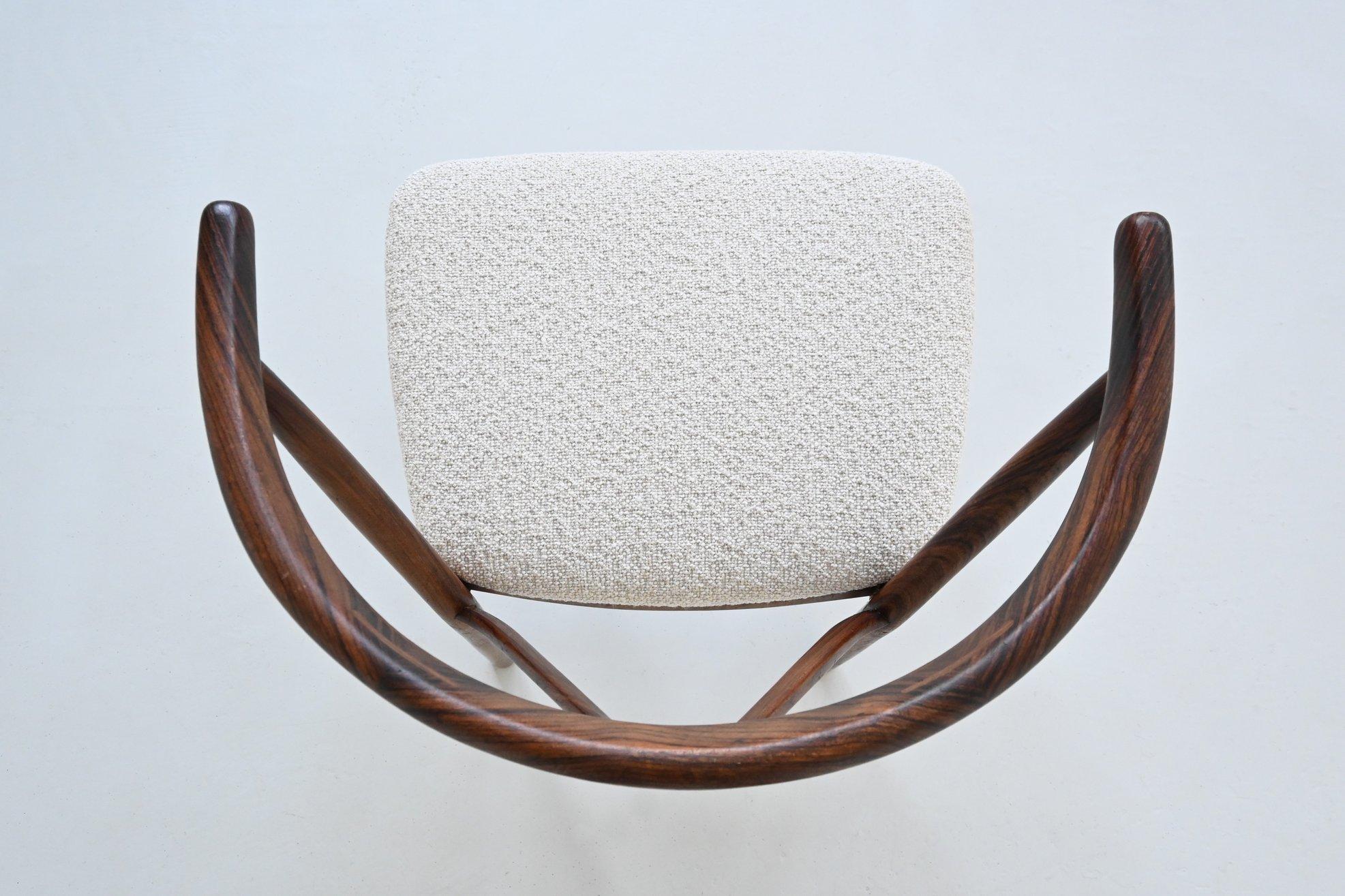 Henning Kjaernulf model #255 dining chairs in rosewood Bruno Hansen Denmark 1960 For Sale 11