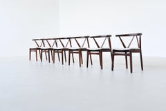 Henning Kjaernulf model #255 dining chairs in rosewood Bruno Hansen Denmark 1960