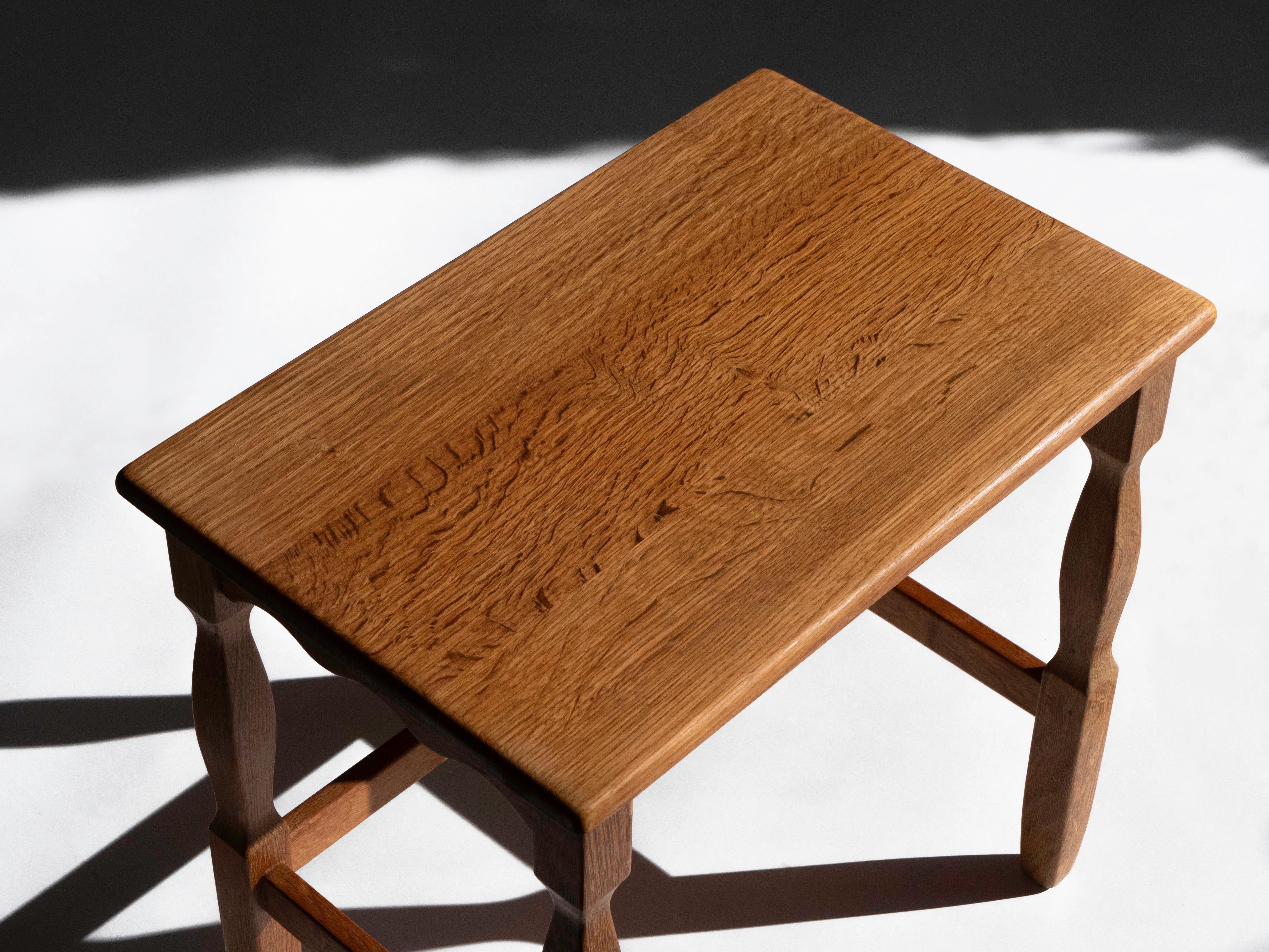 Henning Kjaernulf Nesting Tables in Solid Oak, Denmark 1960's For Sale 4