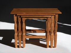 Henning Kjaernulf Nesting Tables in Solid Oak, Denmark 1960's