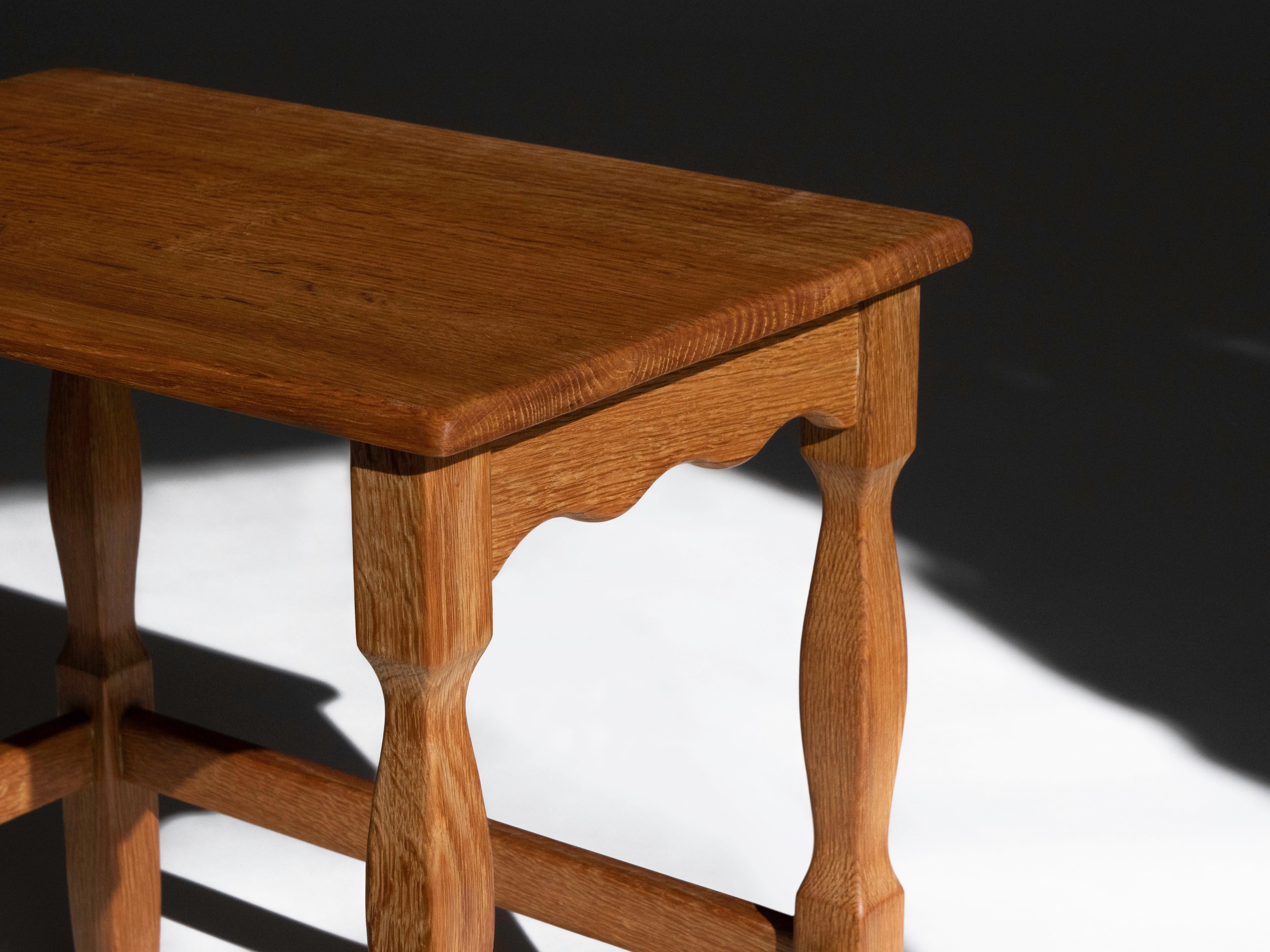 Henning Kjaernulf Nesting Tables in Solid Oak, Denmark 1960's For Sale 2