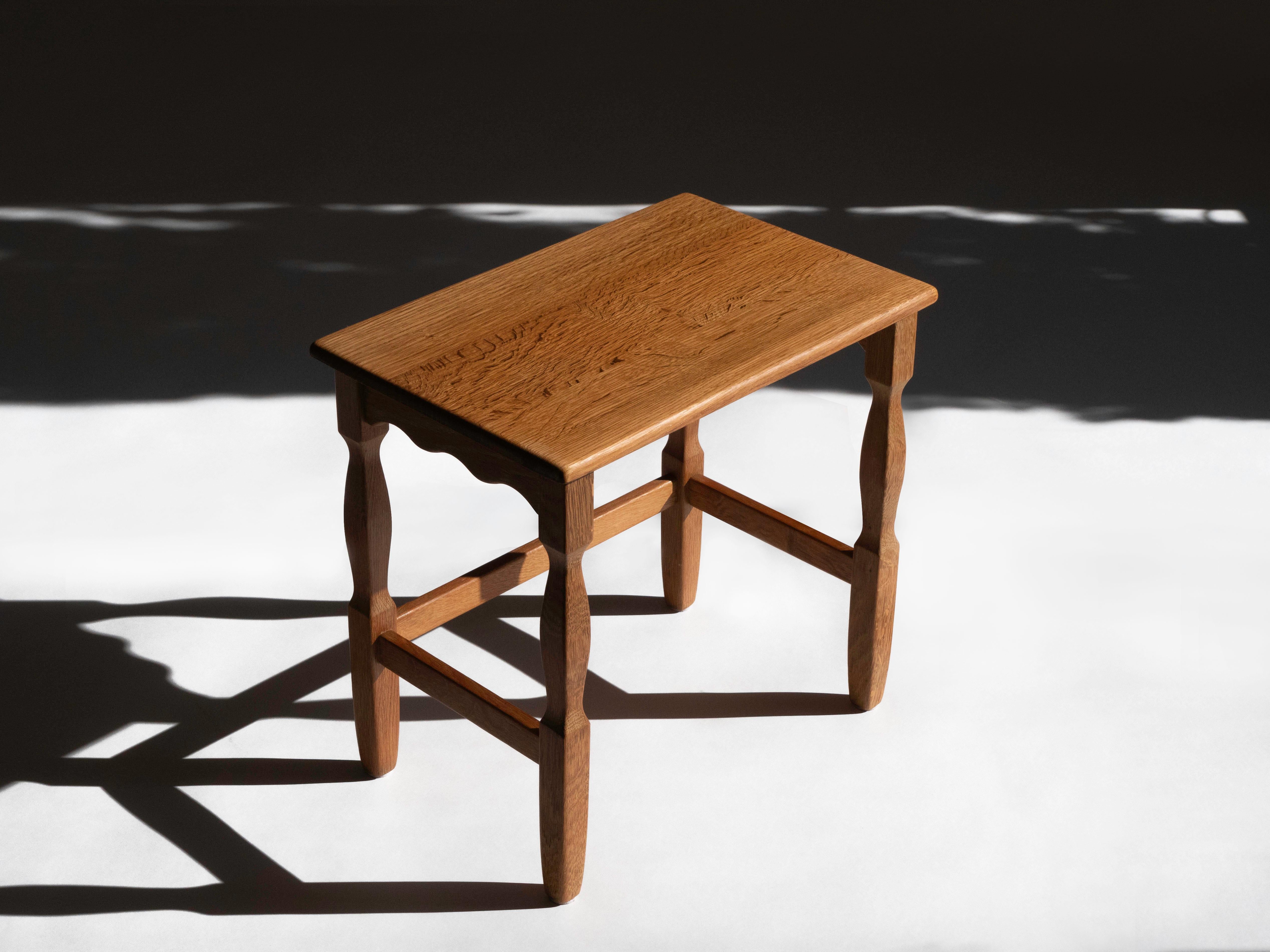 Henning Kjaernulf Nesting Tables in Solid Oak, Denmark 1960's For Sale 3