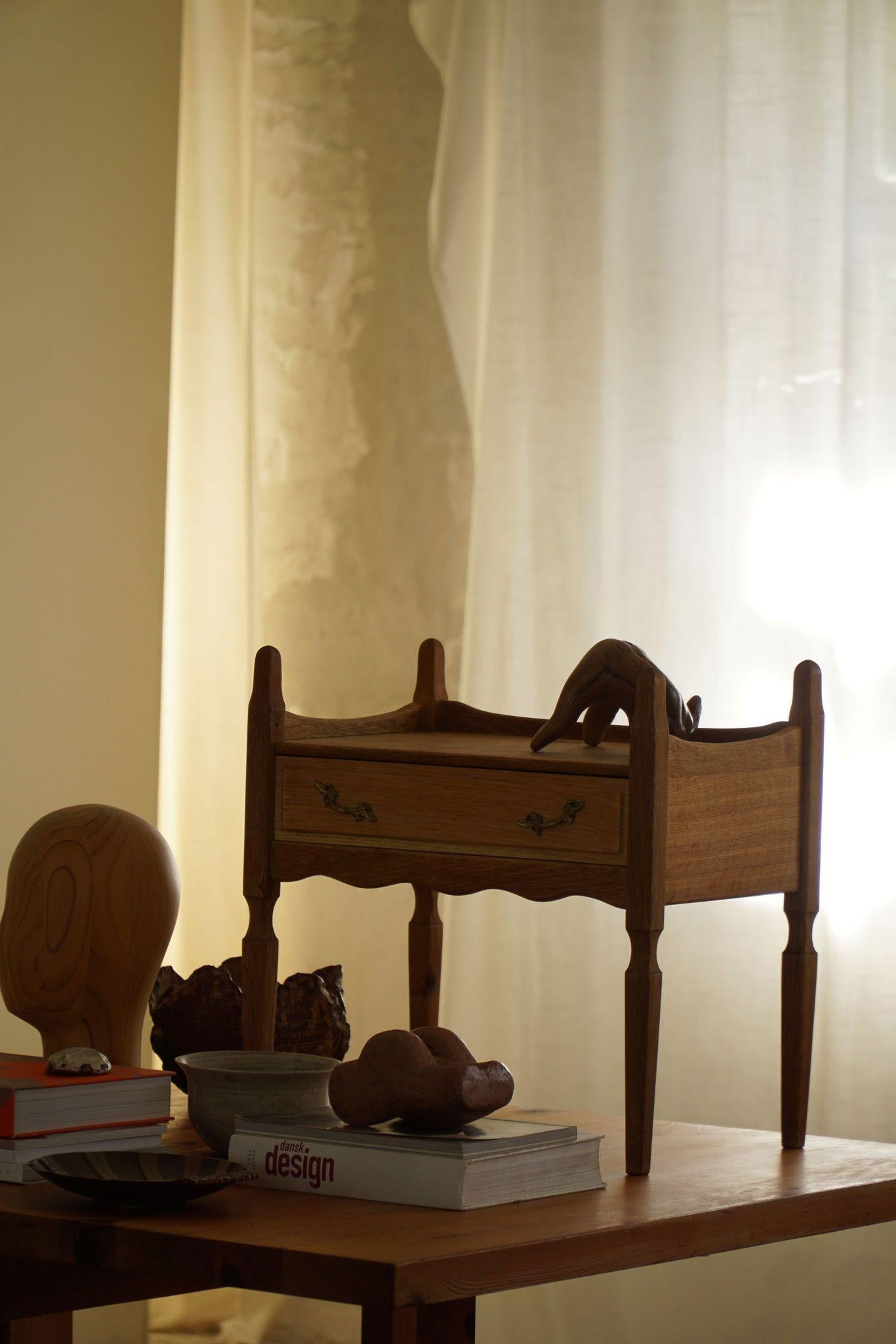 Henning Kjærnulf, Night Stand in Oak, Danish Modern, 