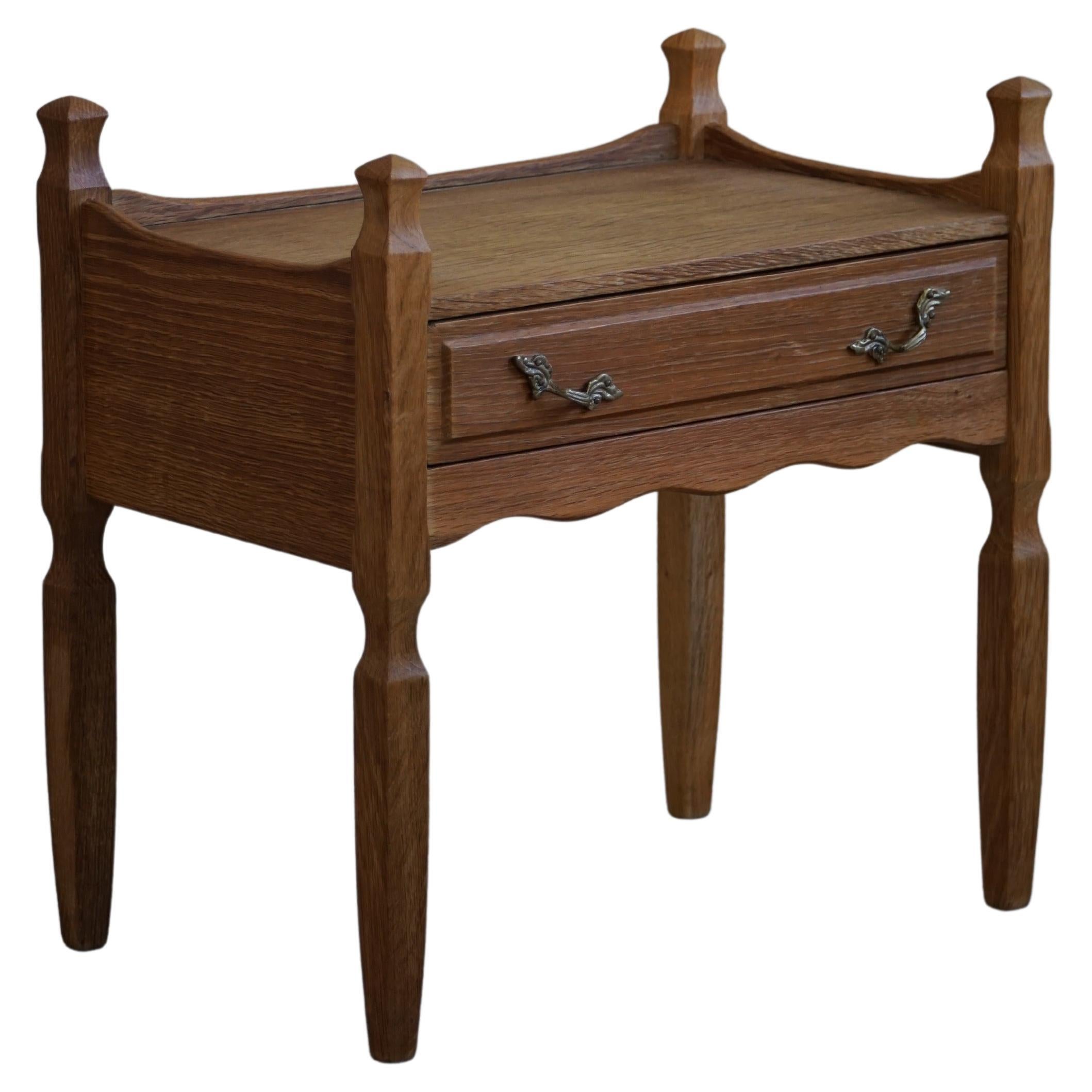 Henning Kjærnulf, Night Stand in Oak, Danish Modern, "Razorblade", 1960s For Sale