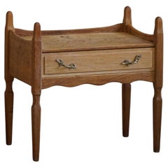 Henning Kjærnulf, Night Stand in Oak, Danish Modern, "Razorblade", 1960s