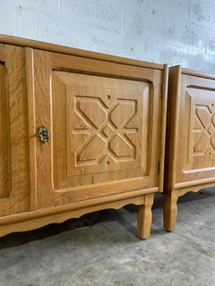 Henning Kjaernulf Oak Brutalist Danish Side Tables or Nightstands