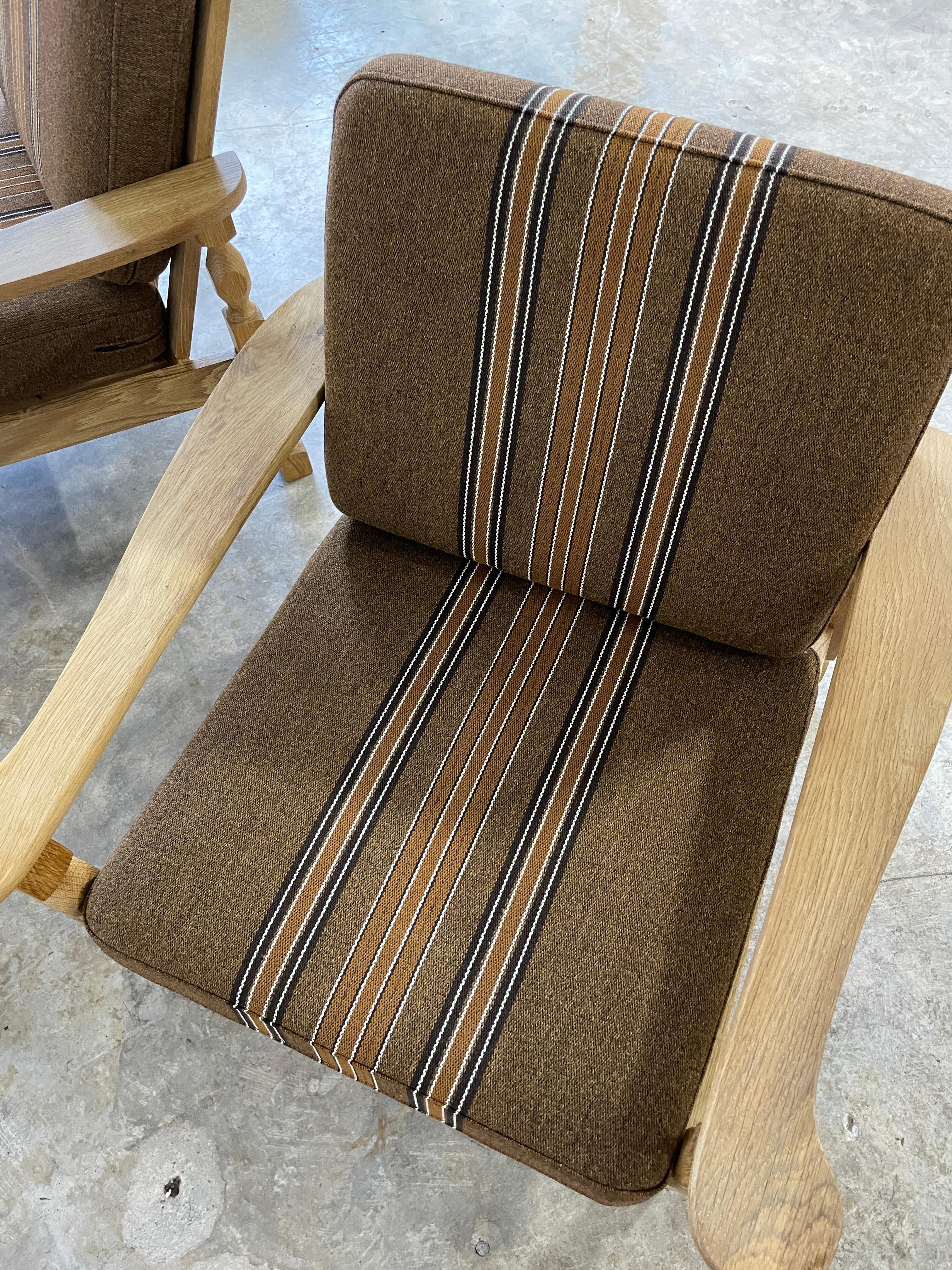 Henning Kjaernulf Oak Brutalist Rustic Danish Lounge Chairs For Sale 4