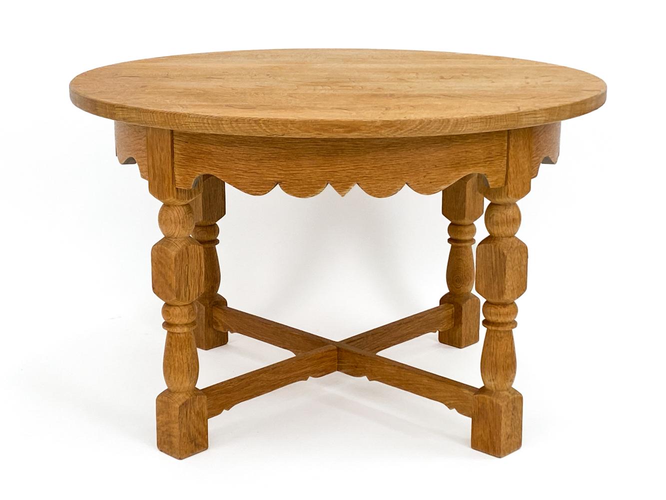 Mid-Century Modern Henning Kjærnulf  Oak Circular Coffee Table For Sale