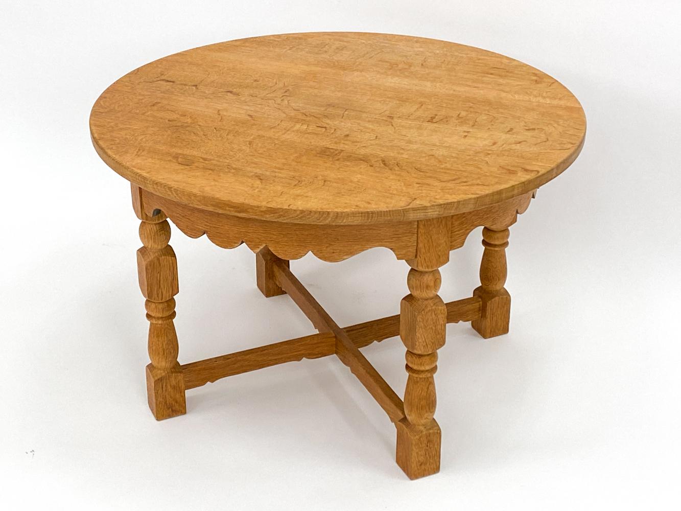 Danish Henning Kjærnulf  Oak Circular Coffee Table For Sale