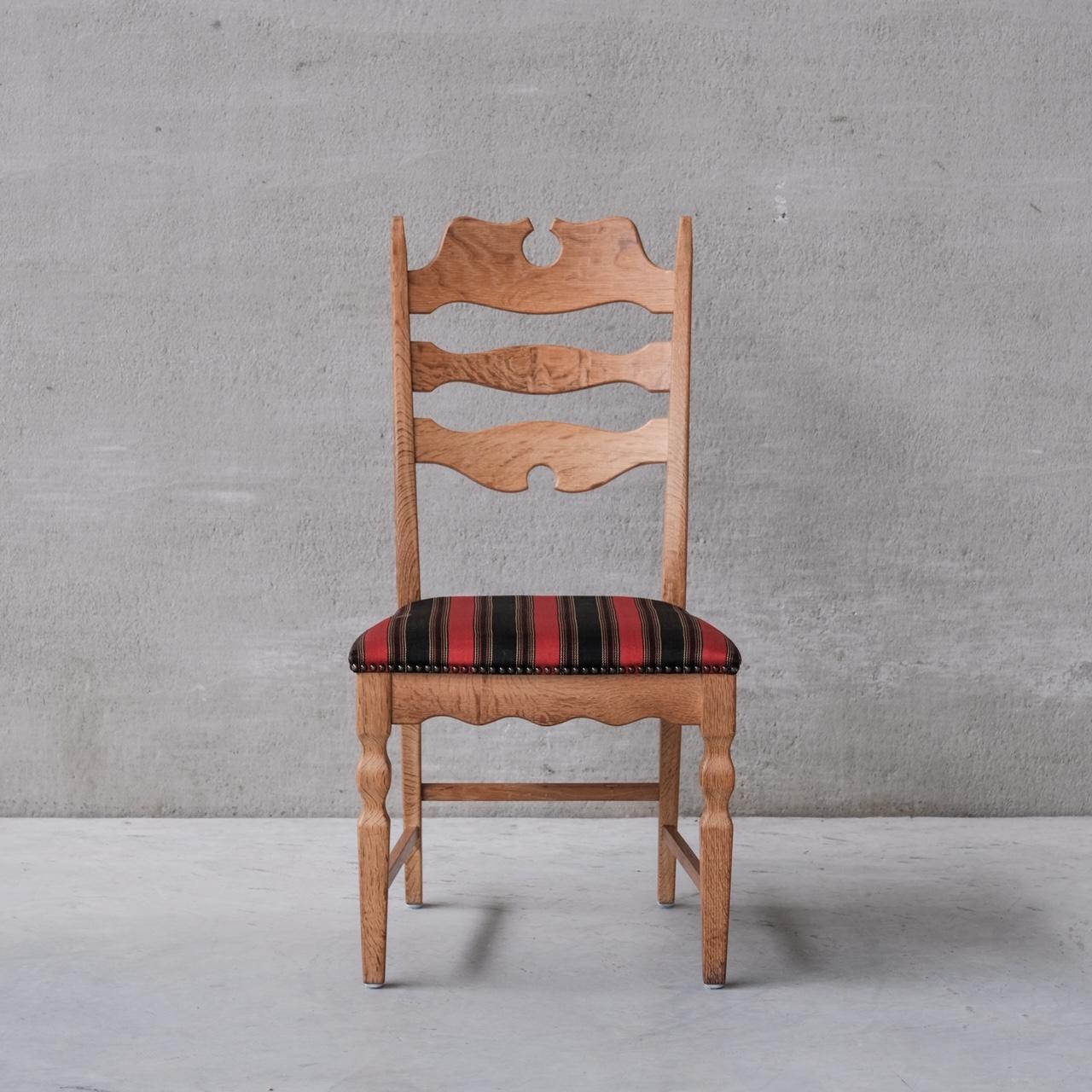 Wood Henning Kjaernulf Oak Danish Mid-Century Dining Chairs '6' For Sale