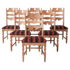 Henning Kjaernulf Oak Danish Mid-Century Dining Chairs '6'