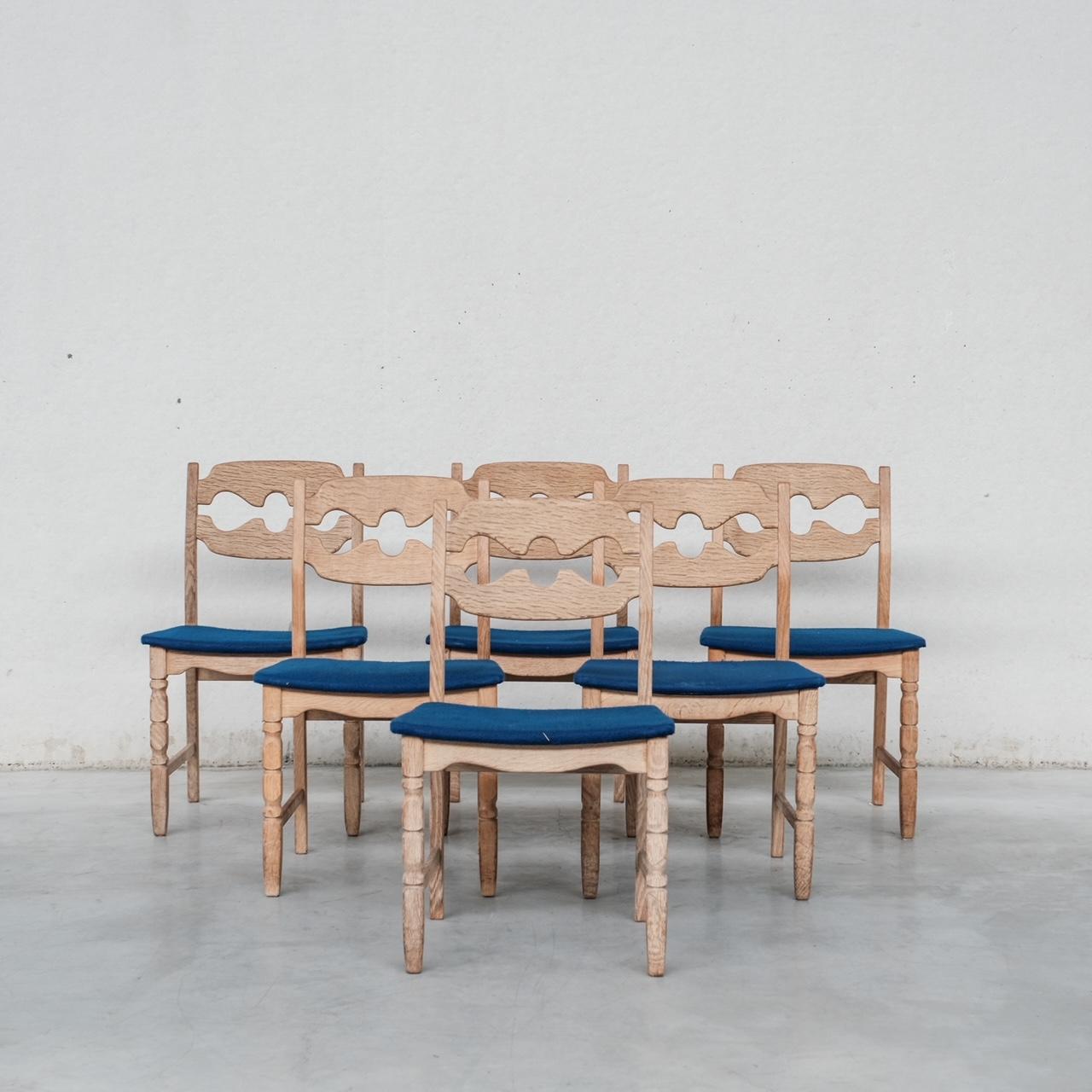 Henning Kjaernulf Oak Danish Mid-Century Dining Chairs For Sale 5