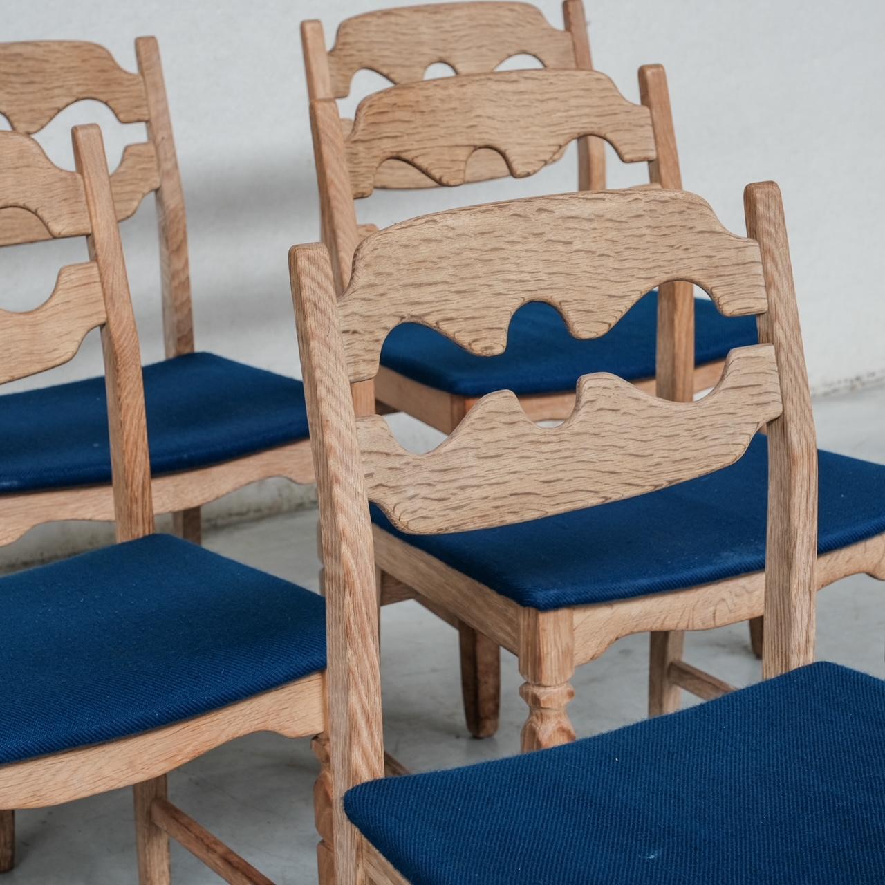 Henning Kjaernulf Oak Danish Mid-Century Dining Chairs For Sale 7