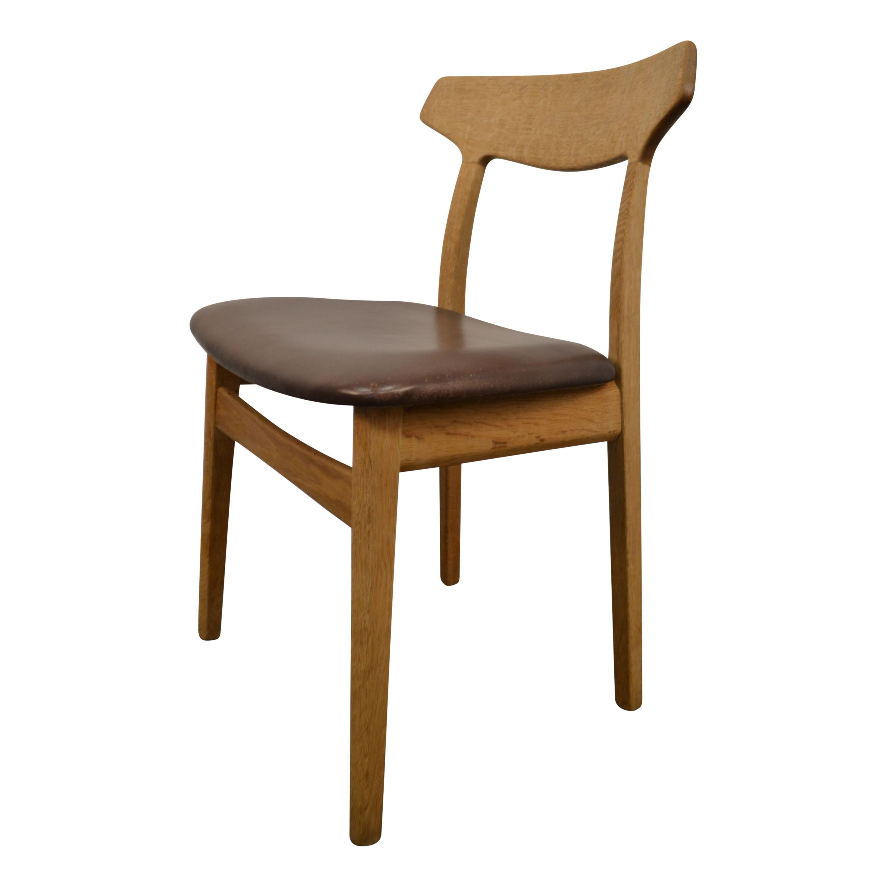 Henning Kjaernulf Oak Dining Chairs, Set of Five For Sale 2