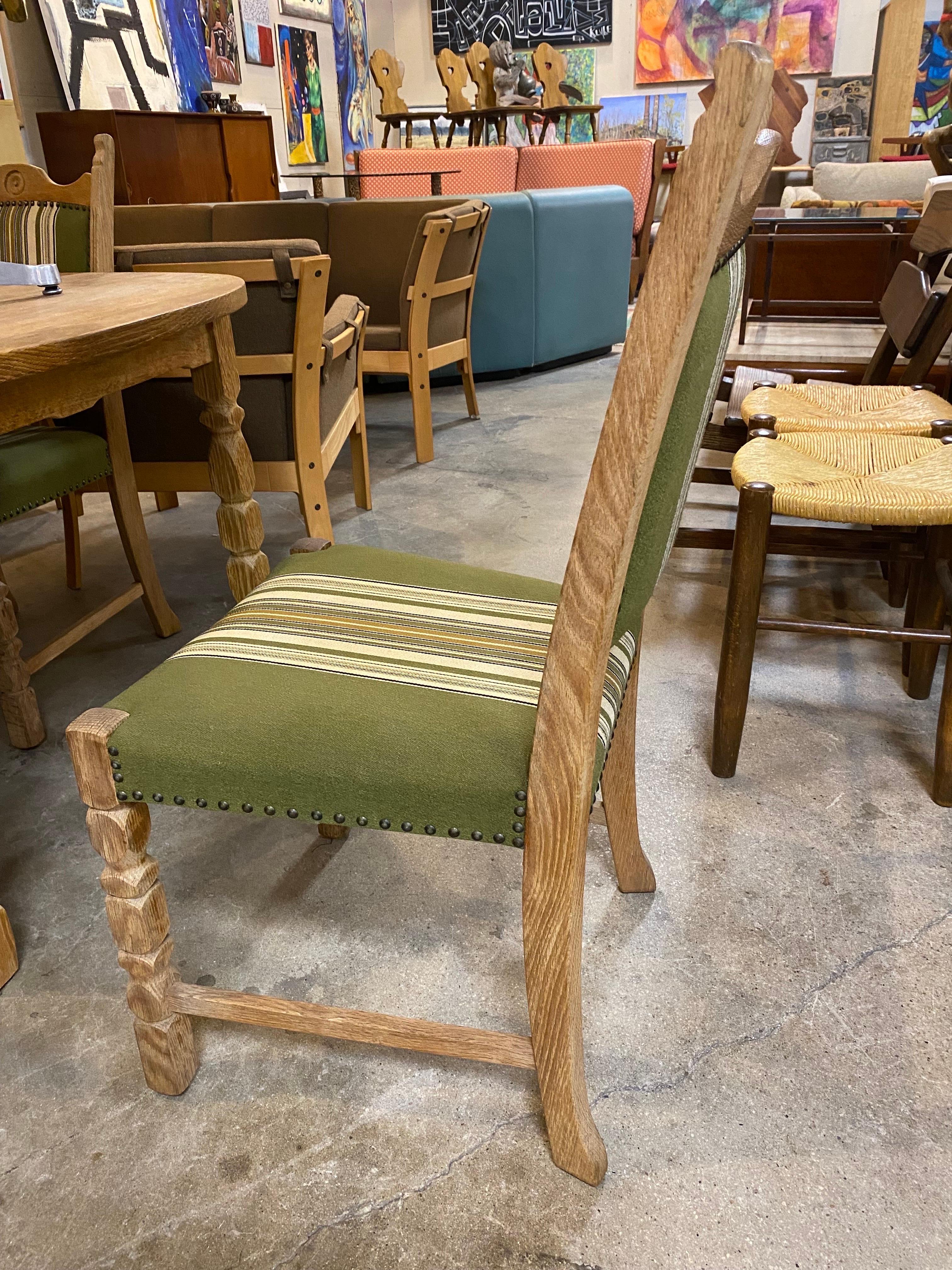 Henning Kjærnulf Oak Dining Table and 6 Dining Chairs, Denmark, Circa 1960s 3