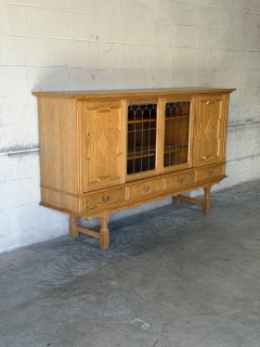 Henning Kjærnulf Oak High Sideboard Credenza Danish Mid-Century Modern 1970s