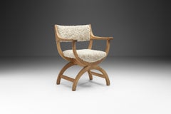 Henning Kjærnulf Oak Kurul Chair for EG Kvalitetsmøbel, Denmark, 1960s