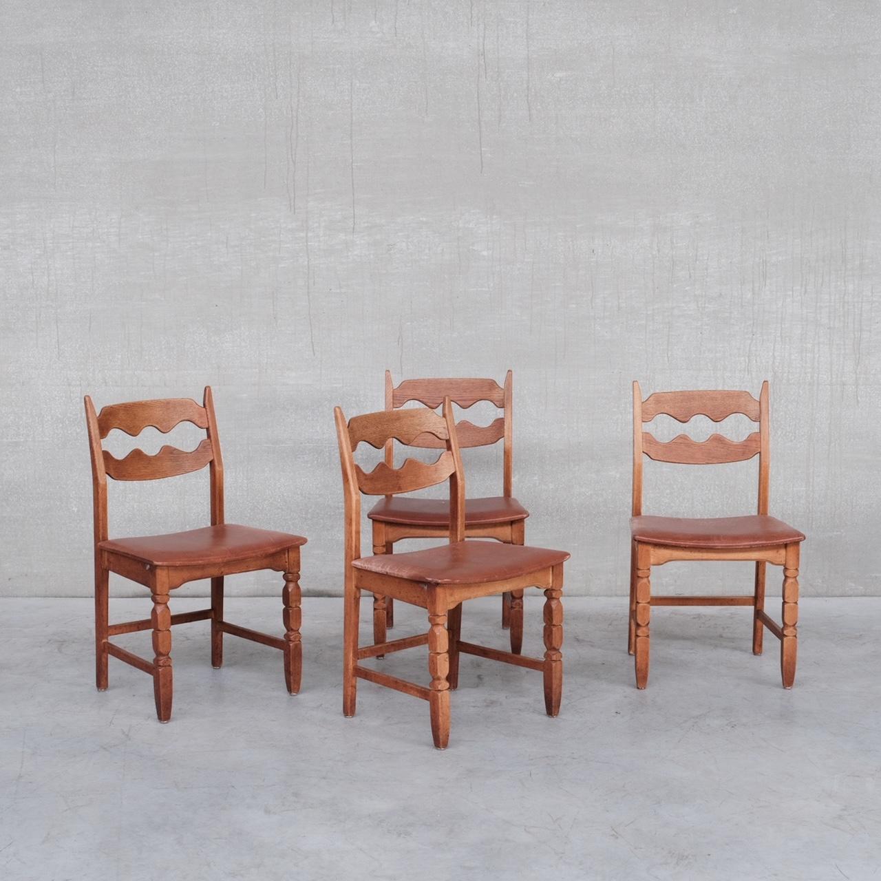 Henning Kjaernulf Oak Mid-Century Danish Dining Chairs '4' 6