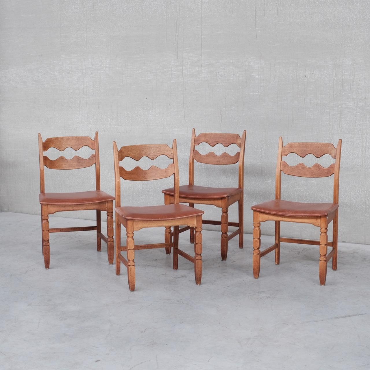 Henning Kjaernulf Oak Mid-Century Danish Dining Chairs '4' 7