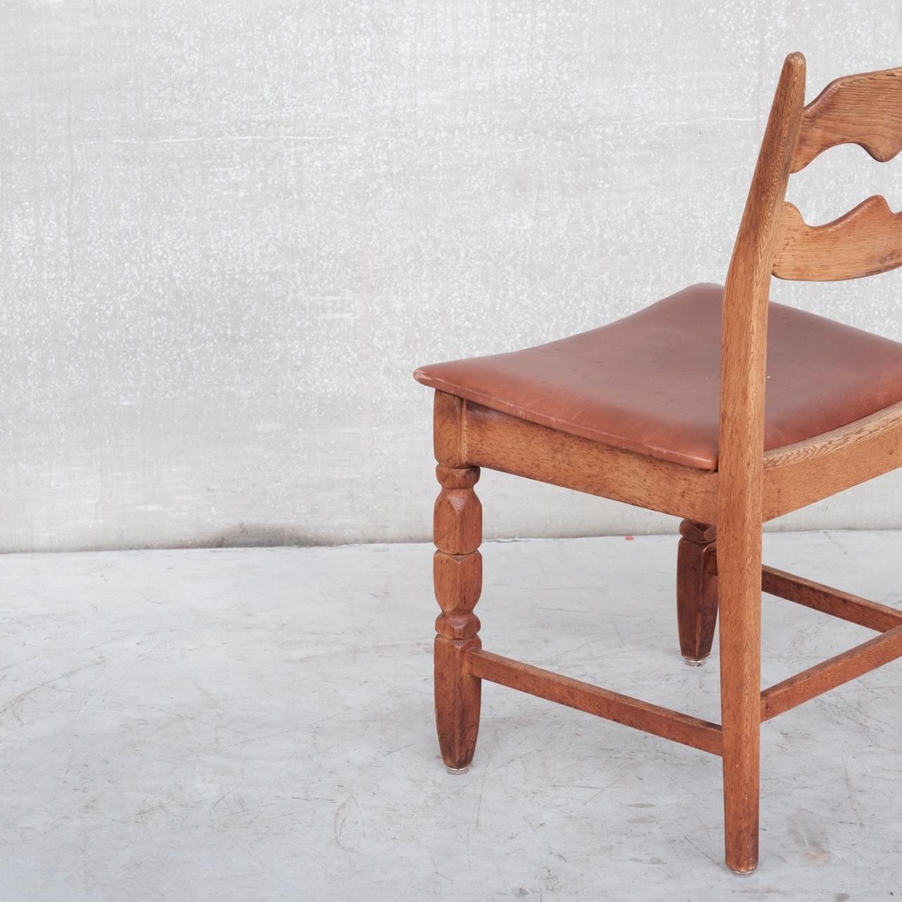 20th Century Henning Kjaernulf Oak Mid-Century Danish Dining Chairs '4'