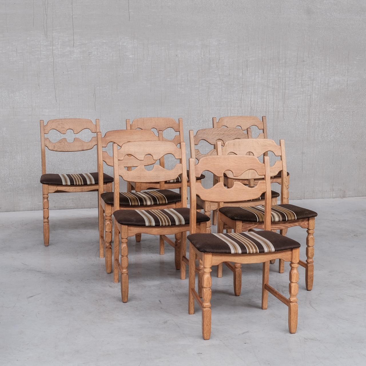 Henning Kjaernulf Oak Mid-Century Danish Dining Chairs, '8' In Good Condition In London, GB