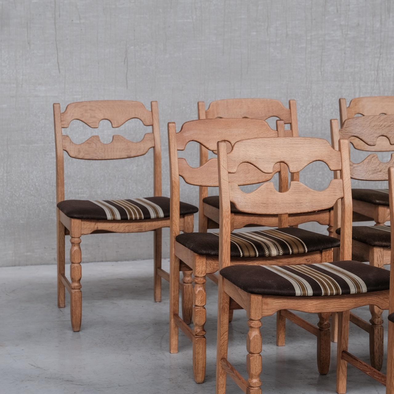 Wood Henning Kjaernulf Oak Mid-Century Danish Dining Chairs, '8'