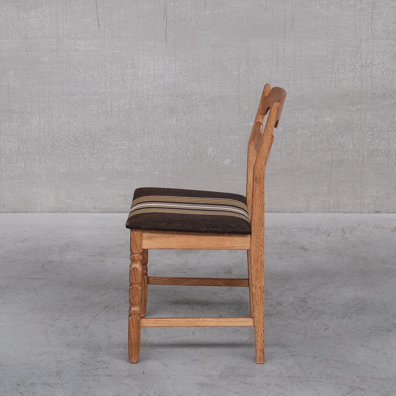 Henning Kjaernulf Oak Mid-Century Danish Dining Chairs, '8' 4