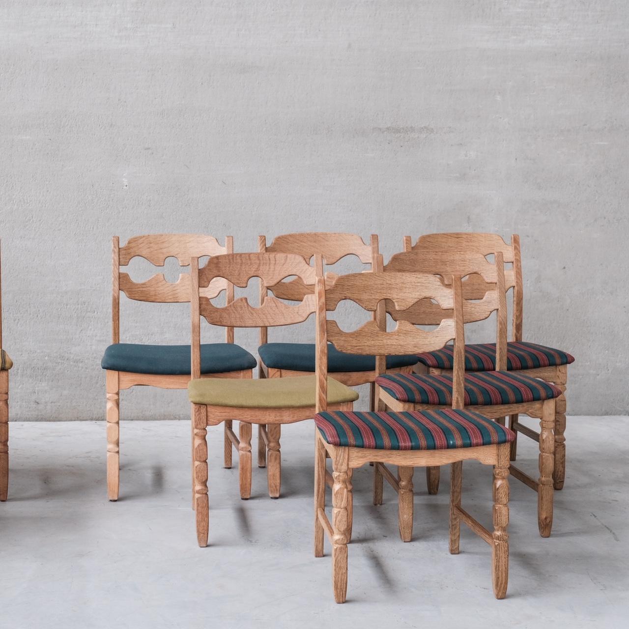 Mid-Century Modern Henning Kjaernulf Oak Mid-Century Razor Danish Dining Chairs '12+ Available'