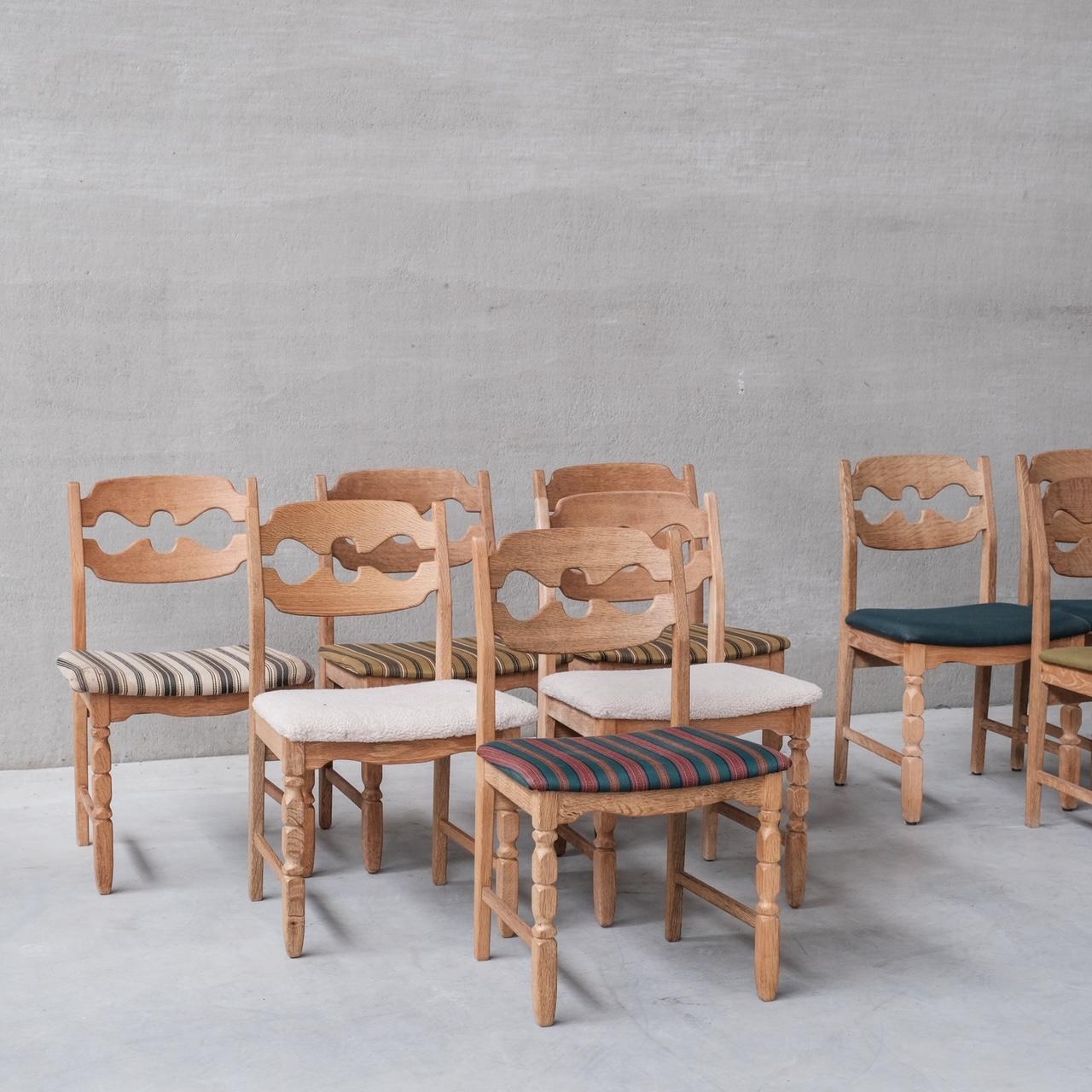 Henning Kjaernulf Oak Mid-Century Razor Danish Dining Chairs '12+ Available' In Good Condition In London, GB
