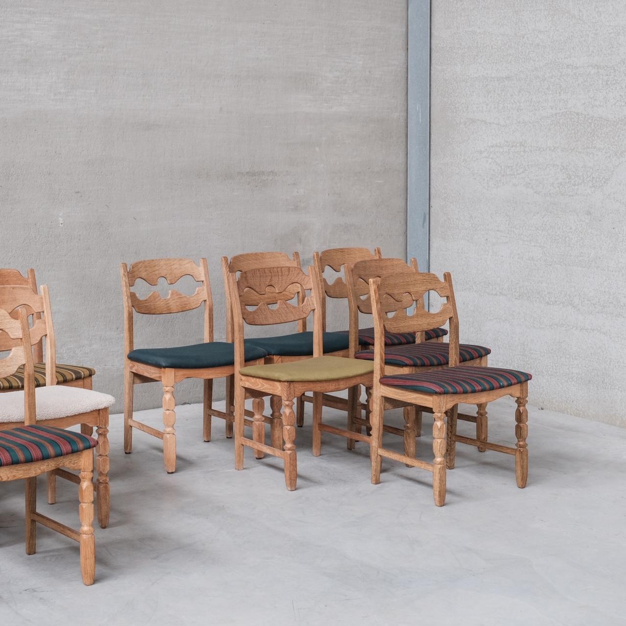 Mid-20th Century Henning Kjaernulf Oak Mid-Century Razor Danish Dining Chairs '12+ Available'