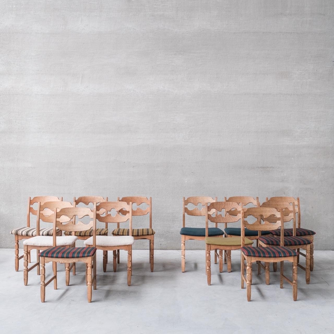 Henning Kjaernulf Oak Mid-Century Razor Danish Dining Chairs '12+ Available' 1