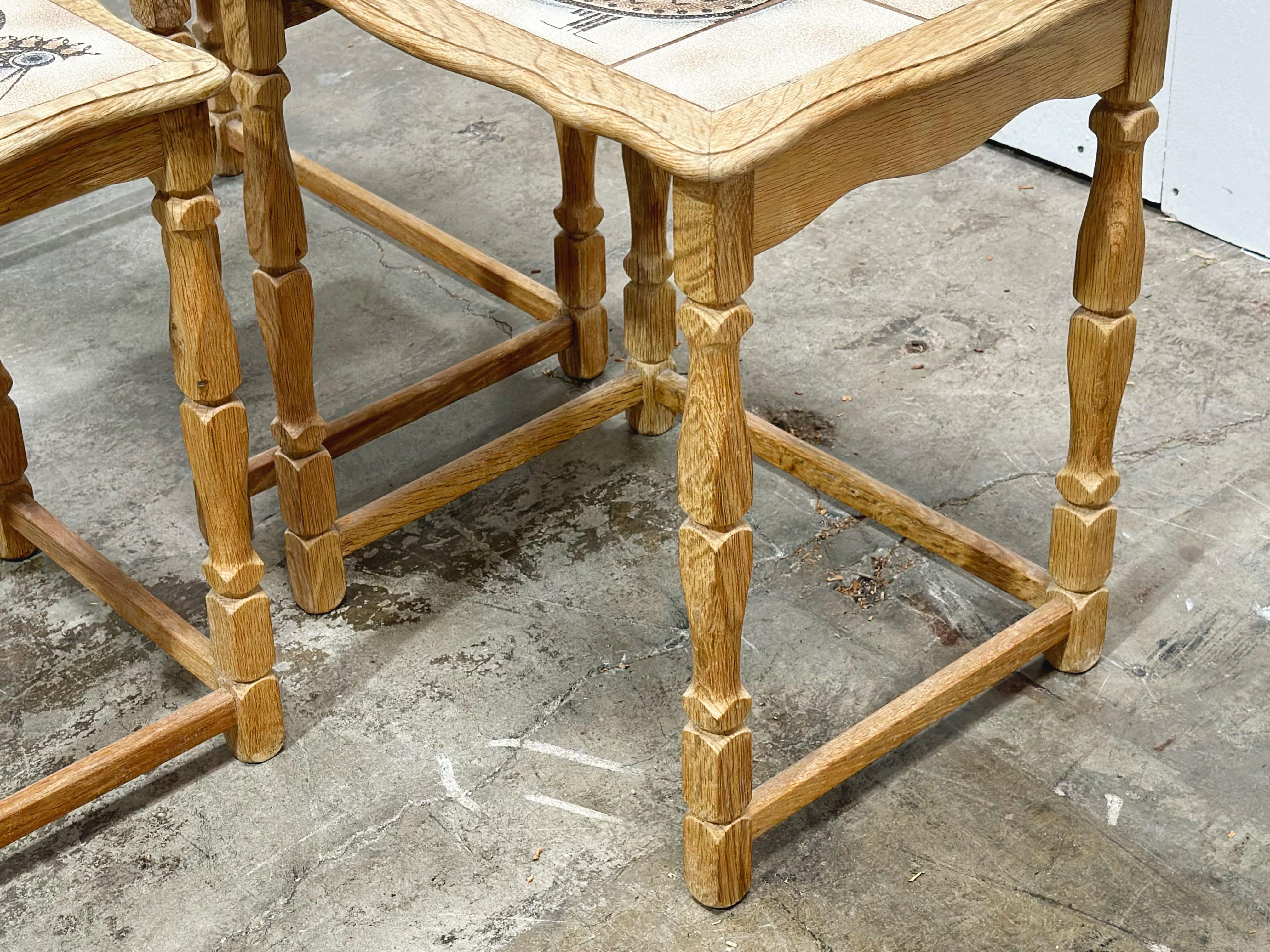 Henning Kjaernulf Oak Nesting Tables - Danish Modern Edmund Pedersen Tile 4
