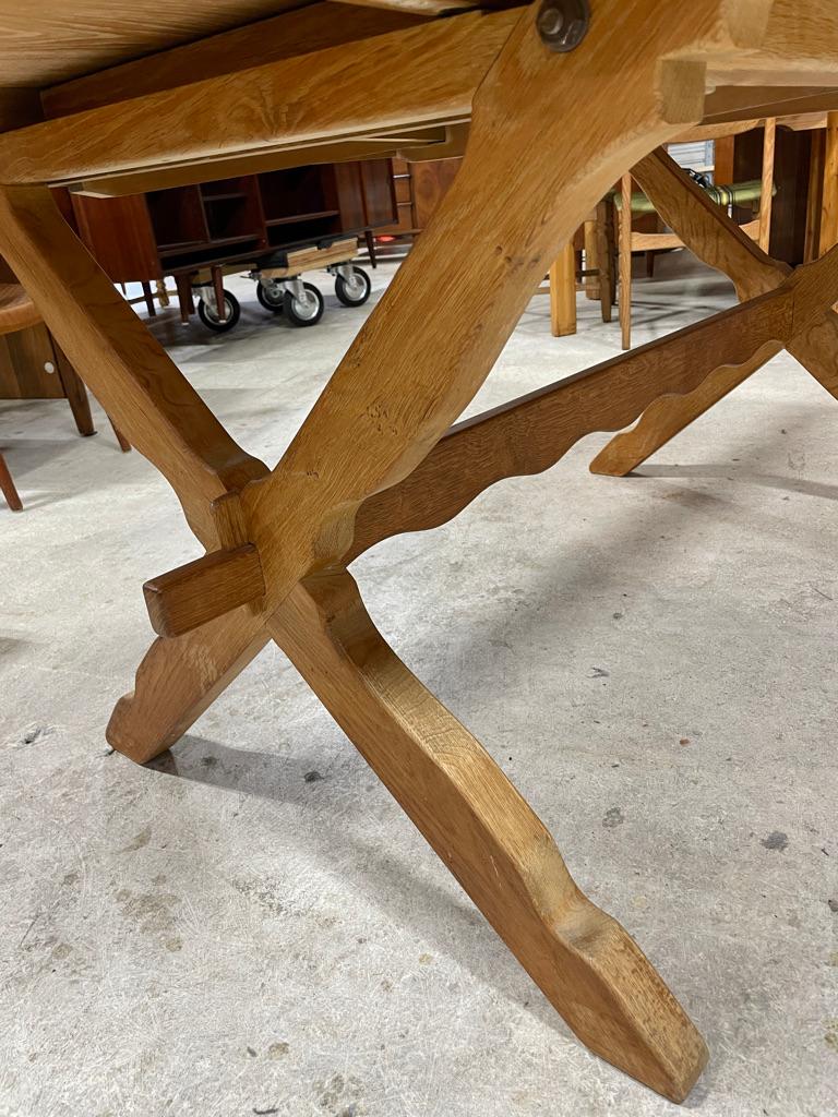 Mid-Century Modern Henning Kjaernulf Oak Primitive Dining Table Expandable For Sale