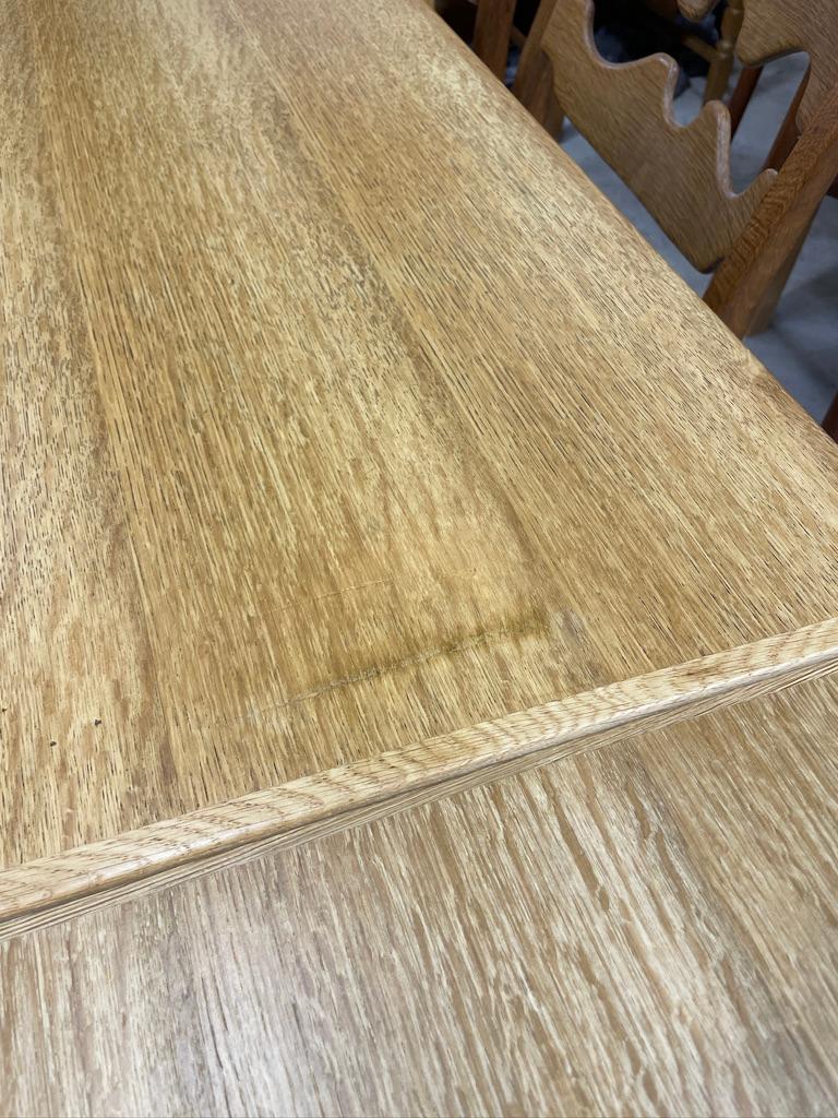 Henning Kjaernulf Oak Primitive Dining Table Expandable In Good Condition For Sale In Fort Lauderdale, FL