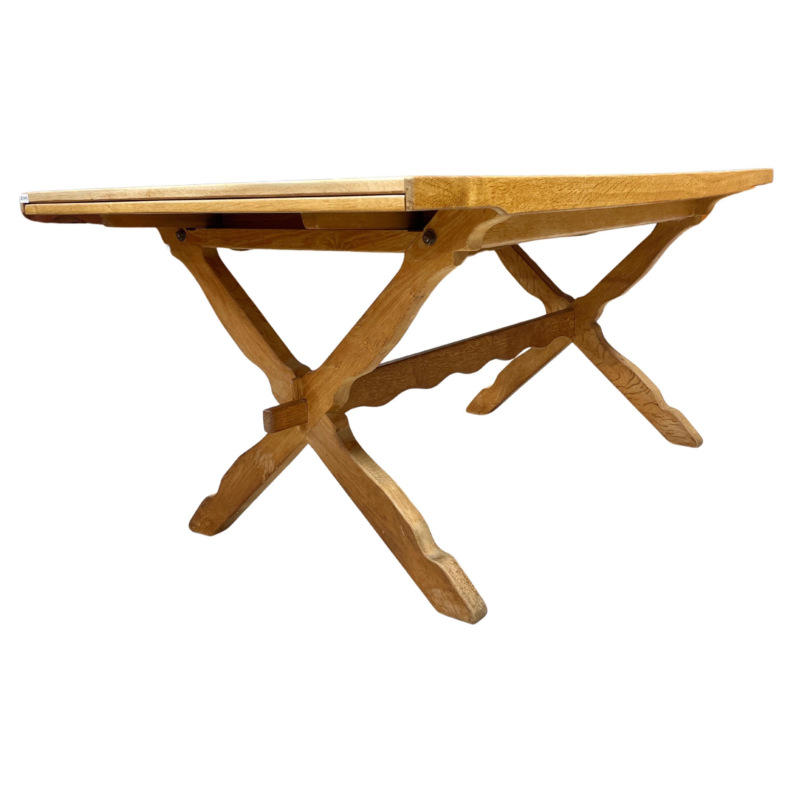 Henning Kjaernulf Oak Primitive Dining Table Expandable