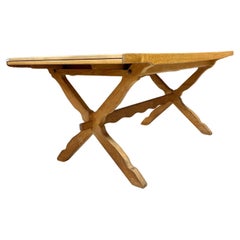 Henning Kjaernulf Oak Primitive Dining Table Expandable