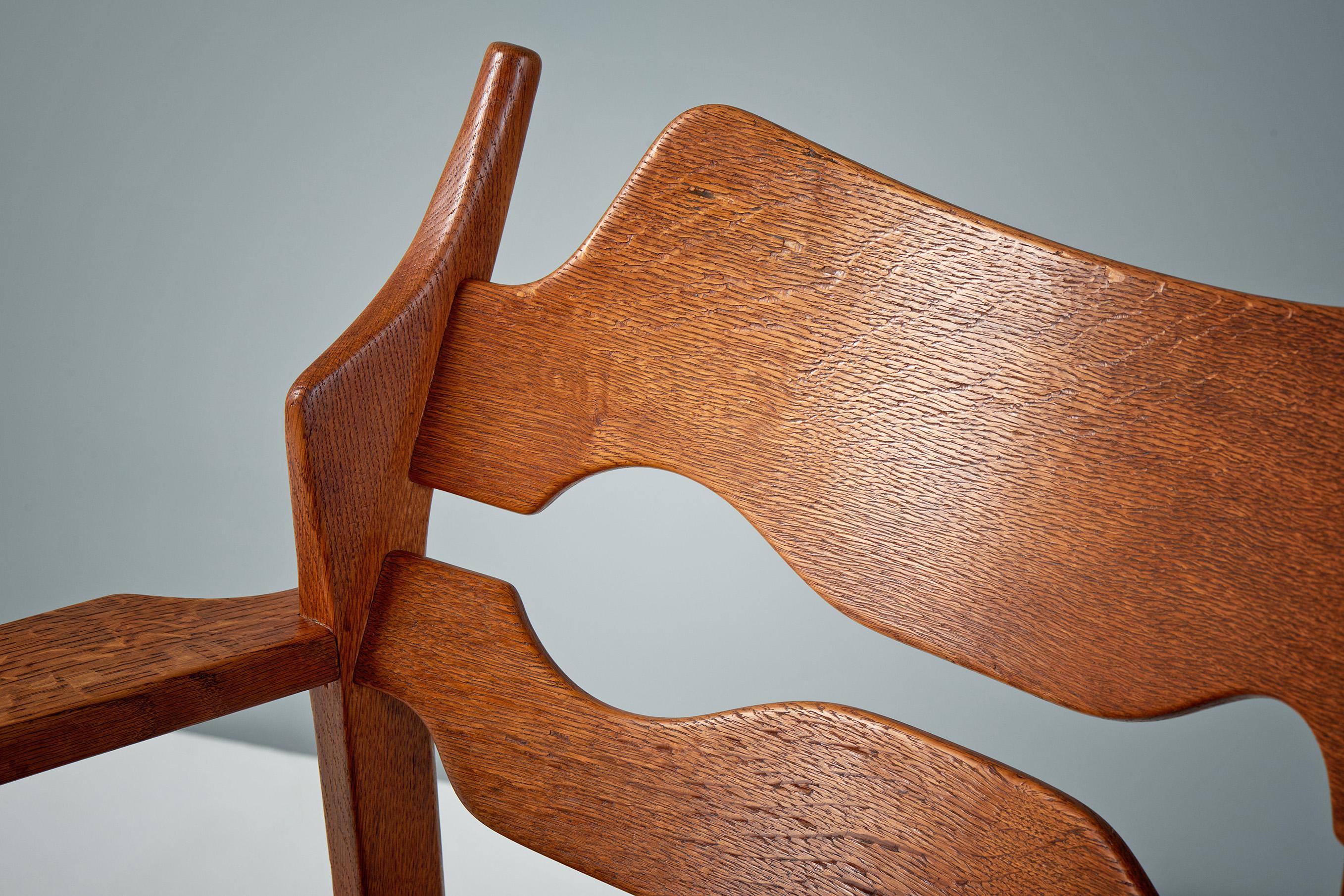 Scandinavian Modern Henning Kjaernulf Oak Razor Blade Chair, C1960s For Sale
