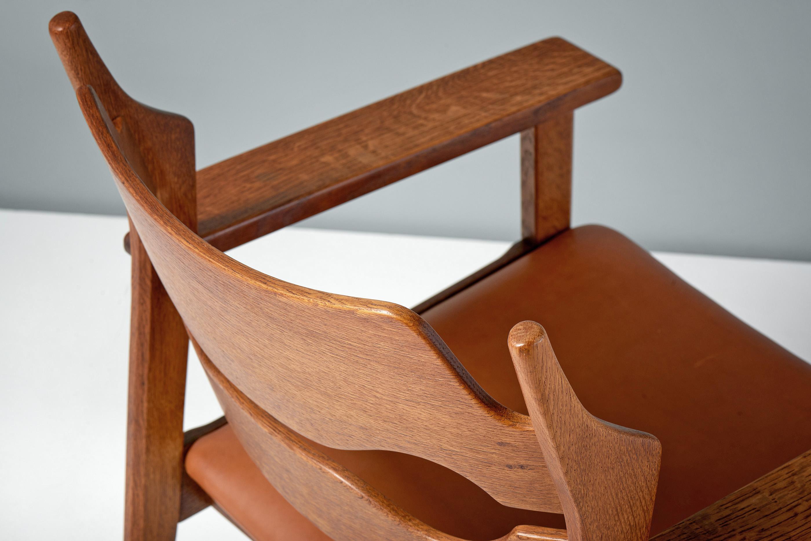 Wool Henning Kjaernulf Oak Razor Blade Chair, C1960s For Sale