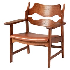 Retro Henning Kjaernulf Oak Razor Blade Chair, C1960s