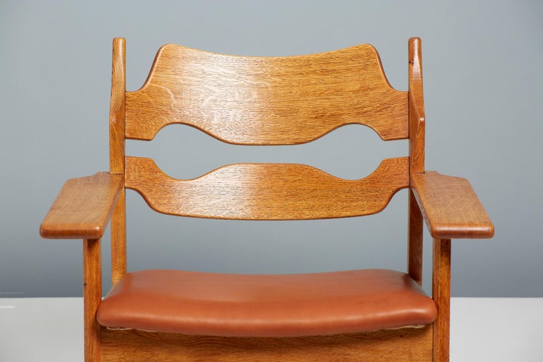 Henning Kjaernulf Oak Razor Blade Chairs, c1960s In Good Condition For Sale In London, GB