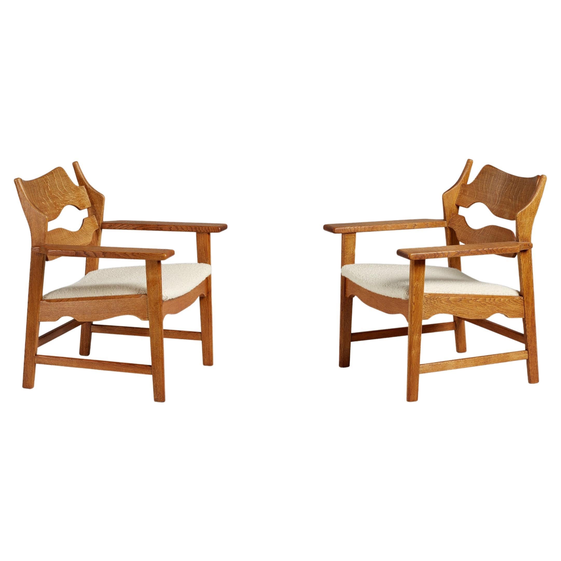 Henning Kjaernulf Oak Razor Blade Chairs, C1960s