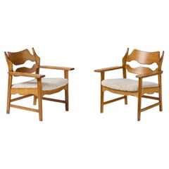 Henning Kjaernulf Oak Razor Blade Chairs, C1960s