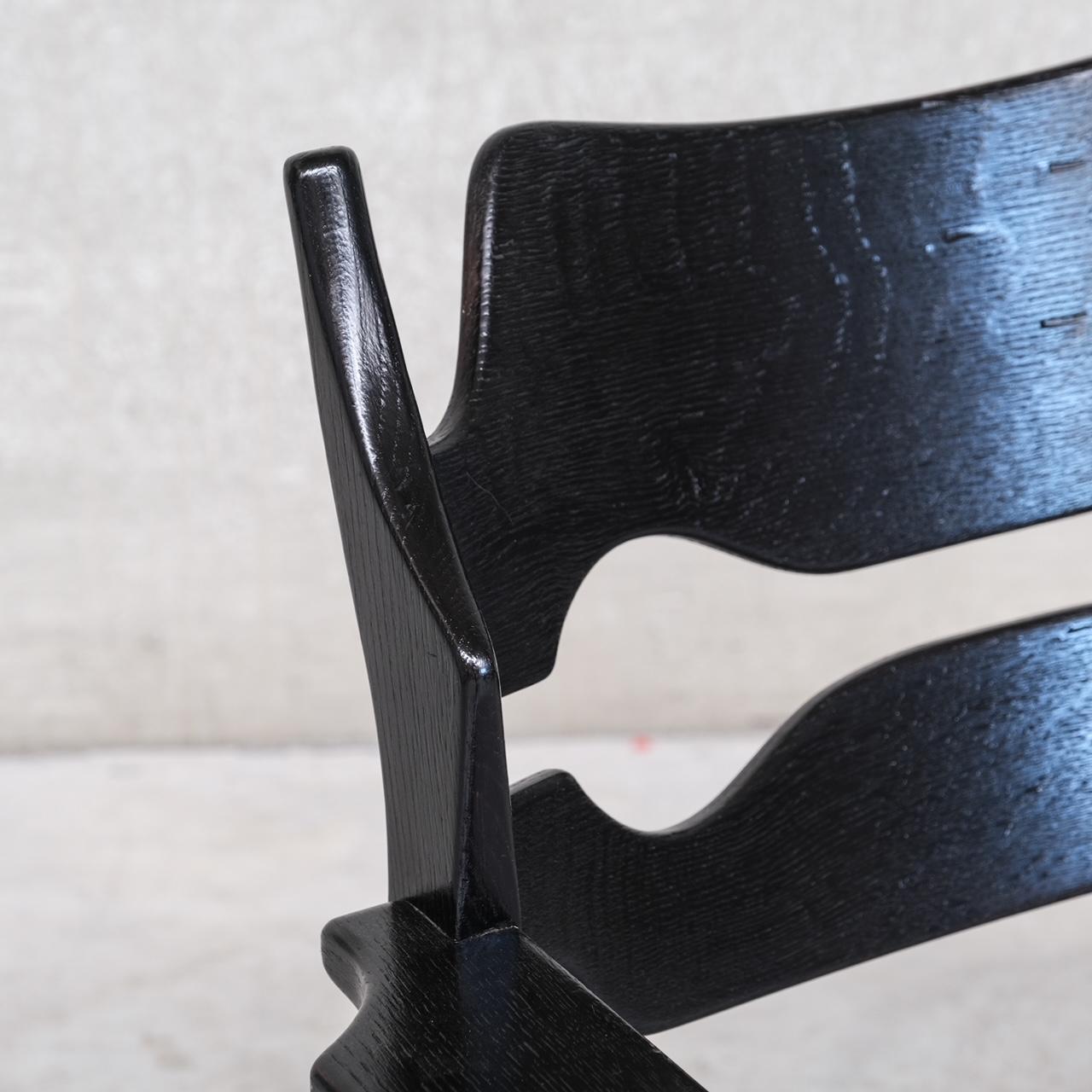 Henning Kjaernulf Oak Razor Mid-Century Danish Armchair 9