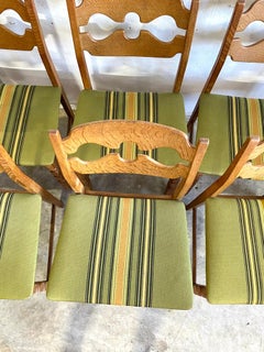 Henning Kjaernulf Oak Razorbacks Dining Chairs Rustic Brutalist Oak -Set of 6