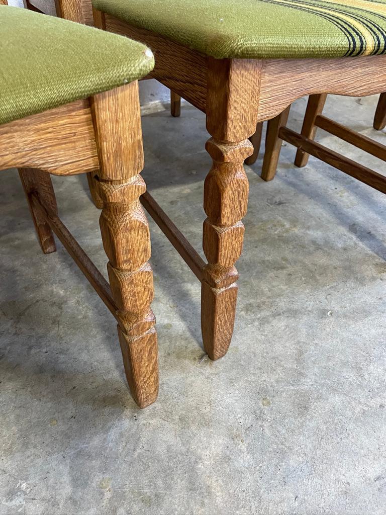 Sedie da pranzo Henning Kjaernulf in quercia Razorbacks Rovere rustico brutalista - Set di 6 In condizioni buone in vendita a Fort Lauderdale, FL