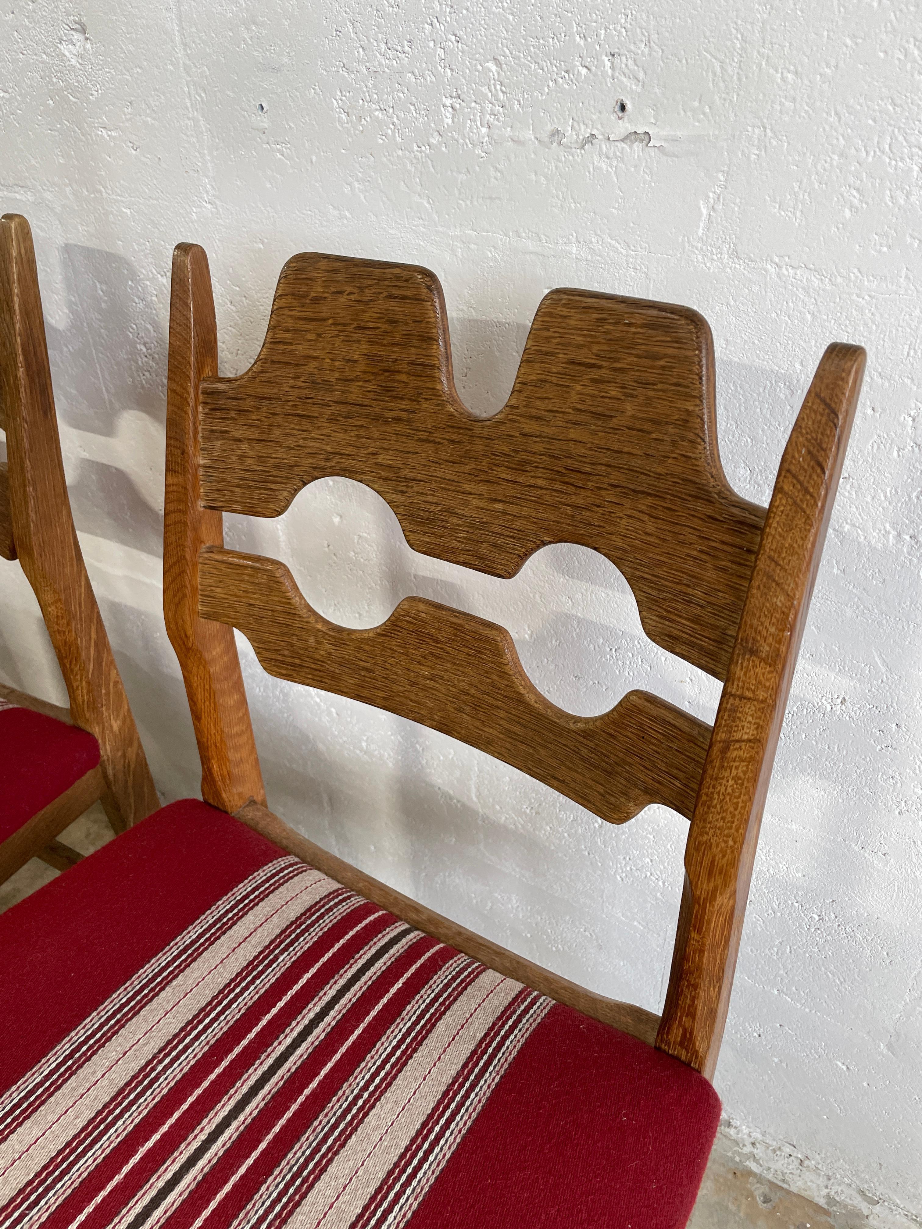 Henning Kjaernulf Oak Razorblade Dining Chairs Danish Rustic For Sale 3