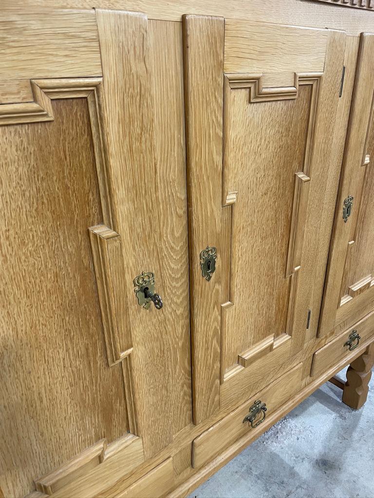 Henning Kjaernulf Oak Tall Cupboard or Storage Cabinet In Good Condition For Sale In Fort Lauderdale, FL