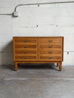 Henning Kjærnulf Oak Wooden Dresser Lowboy Chest of Drawers Denmark 1960s
